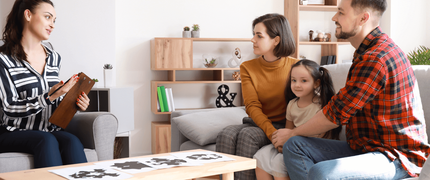 A family seeking help from a licensed therapist
